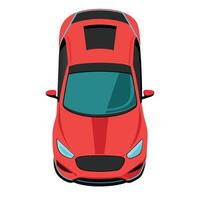 Top view of a red car on a white background vector