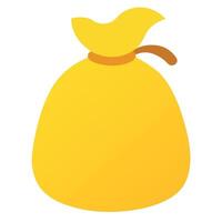 A yellow bag with a brown handle vector