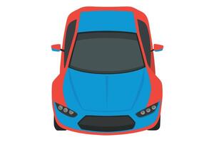 Top view of a blue car on a white background vector