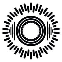 An image of a circular design with a black and white background vector