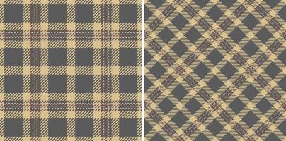 Fabric seamless plaid of check tartan pattern with a textile texture background. Set in earth colors. High quality bath towels for home. vector