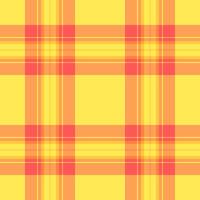 Colorful check texture seamless, arabic background pattern tartan. Difficult textile fabric plaid in orange and yellow colors. vector