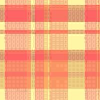 Paint pattern seamless textile, list check fabric . Flowing tartan texture plaid background in red and yellow colors. vector