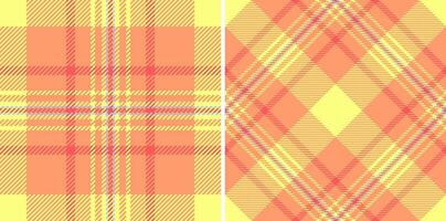 Seamless background pattern of tartan textile with a plaid check fabric texture. Set in rainbow colors for trousers outfit ideas. vector