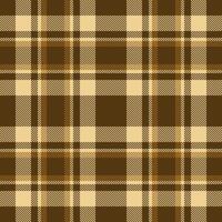 1960s fabric plaid texture, menswear pattern check textile. Outline tartan seamless background in orange and amber colors. vector