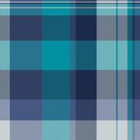Smooth plaid seamless pattern, comfortable tartan background. Professional check textile fabric texture in dark and cyan colors. vector