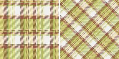 Fabric textile plaid of seamless texture tartan with a pattern background check. Set in nature colors. Fashion design sample ideas. vector