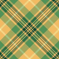 Refresh fabric background tartan, layered plaid check pattern. Professional textile texture seamless in amber and green colors. vector
