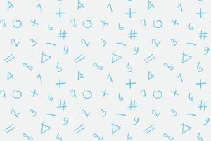 Back to school seamless pattern with numberson white background. illustration. vector