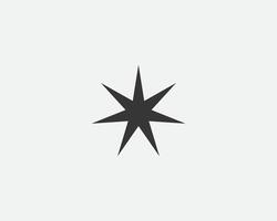Star icon, shape. Abstract design spark sign. Black and white silhouette vector
