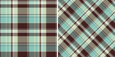 Fabric textile background of texture check plaid with a pattern tartan seamless. Set in earth colors for trousers outfit ideas. vector