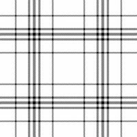 Asymmetric fabric tartan pattern, production check textile seamless. Knot background plaid texture in white and black colors. vector