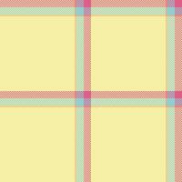 Celebrate background textile pattern, full tartan texture seamless. Funky plaid check fabric in yellow and cyan colors. vector
