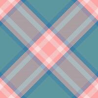 Hat pattern fabric tartan, artistic seamless texture textile. Marketing check plaid background in cyan and red colors. vector