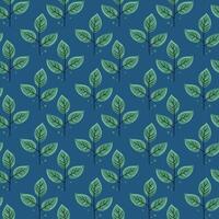 Hand drawn floral pattern design. Simple ornament with plant and leaf. vector