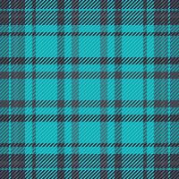 Effect textile seamless pattern, upscale background fabric plaid. Cultural check texture tartan in cyan and dark colors. vector