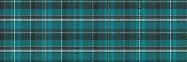 Aged tartan texture plaid, symmetry textile seamless pattern. Inspiration background check fabric in dark slate gray and cyan colors. vector
