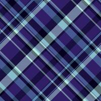 Cloth textile pattern, ribbon seamless tartan fabric. Site check texture background plaid in indigo and black colors. vector