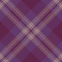 Setting textile check fabric, greeting card plaid seamless. Season texture tartan pattern background in purple and pink colors. vector