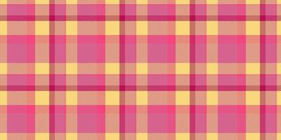 Tiny plaid seamless textile, picnic blanket background fabric. Royalty check texture pattern tartan in pink and amber colors. vector
