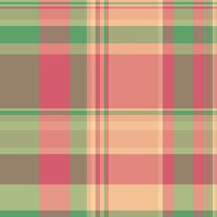 Trendy fabric seamless texture, hunter pattern textile tartan. Everyday background plaid check in red and pastel colors. vector