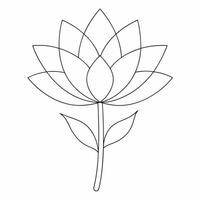 Lotus flower coloring pages vector