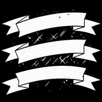 A black and white drawing of three ribbons vector