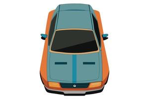 An overhead view of a car on a white background vector