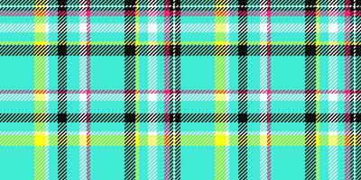Silk plaid textile, nostalgic background tartan check. Luxurious seamless texture pattern fabric in teal and black colors. vector