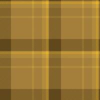 October check fabric textile, horizontal texture pattern seamless. Fur plaid background tartan in amber color. vector