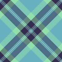 Give textile pattern tartan, tattersall background check fabric. Girl plaid texture seamless in cyan and indigo colors. vector