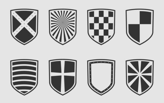 seguro y Guardia proteger símbolo. conjunto heráldico proteger con diferente modelo. vector