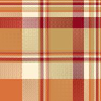 France plaid background , vintage texture check tartan. Line seamless textile fabric pattern in orange and amber colors. vector