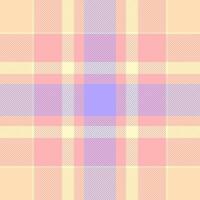 Internet texture tartan check, warm fabric seamless. List textile pattern background plaid in light and peach puff colors. vector