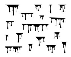 Paint drop . Dripping liquid. Stream of paint silhouette isolated on white. vector