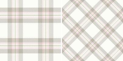 Plaid seamless tartan of check fabric with a background textile texture pattern. Set in earth colors for garment industry trends. vector