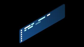 Isometric coding screen animation. Coding programming technology. Programming concept. Technology animation. Transparent background with alpha channel video