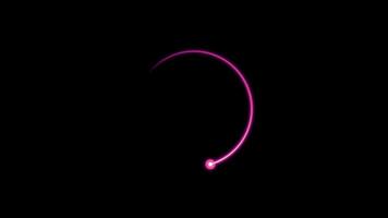 Technology loading circle animation. Modern red neon rotating progress bar animation. Glowing neon light circle loading. Red neon light. Transparent background with alpha channel video