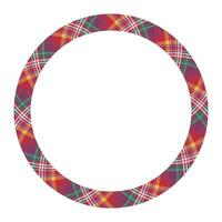 Circle borders and frames . Round border pattern geometric vintage frame design. Scottish tartan plaid fabric texture. Template for gift card, collage, scrapbook or photo album and portrait. vector