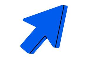 Hand drawn cute cartoon illustration of mouse cursor. Flat interface arrow doodle. Direction symbol. Social media icon or sticker. Tap or click concept. Computer pointer navigation. Isolated. vector