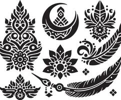 silhouette of element ethnic on white background vector