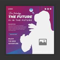 New release vr playground promotion social media post template vector