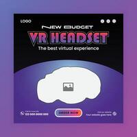 Virtual reality headset sale with colorful background vector