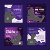 Virtual reality workshop announcement online banner set template vector