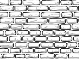 A seamless pattern of a brick wall. Drawn in a simple, cartoon style with thick outlines and a light gray fill vector