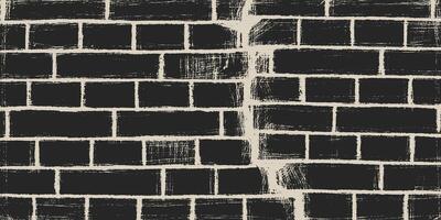 Weathered brick wall with visible cracks and imperfections vector