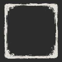 A distressed, square frame with a dark background and a light gray textured border vector