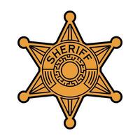 Sheriff badge icon in cartoon style vector