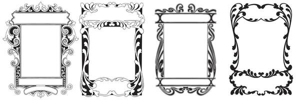 Frames with style Baroque ornament set. vector