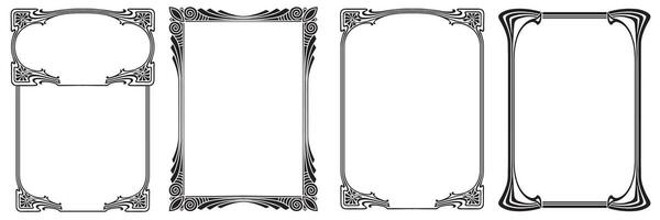 Frames with style Art Nouveau ornament set. vector